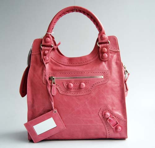 Balenciaga 218384 Pink Arena Giant Covered Folder Leather Bag