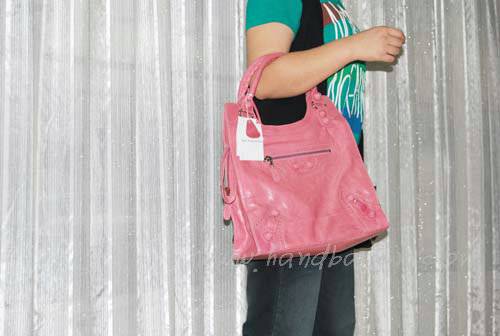 Balenciaga 218384 Pink Arena Giant Covered Folder Leather Bag - Click Image to Close