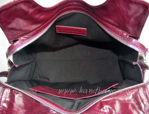 Balenciaga 218384 Purple Arena Giant Covered Folder Leather Bag