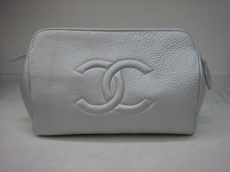 Chanel 225 Calfskin Silvery Grey Evening Bag - Click Image to Close