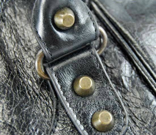 Balenciaga 228750 Black Oil Leather Sunday Small Tote Bag - Click Image to Close