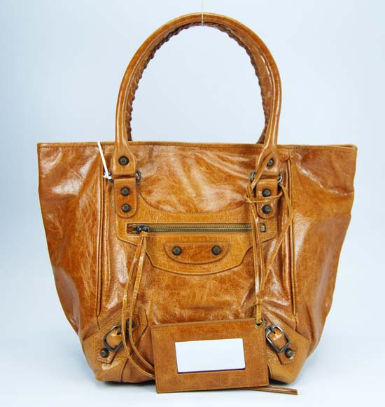 Balenciaga 228750 Tan Sunday Small Leather Handbag - Click Image to Close