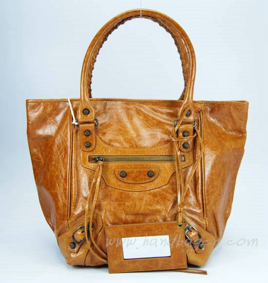 Balenciaga 228750 Tan Sunday Small Leather Handbag