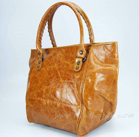 Balenciaga 228750 Tan Sunday Small Leather Handbag - Click Image to Close