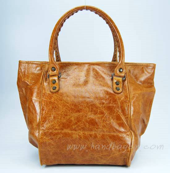 Balenciaga 228750 Tan Sunday Small Leather Handbag