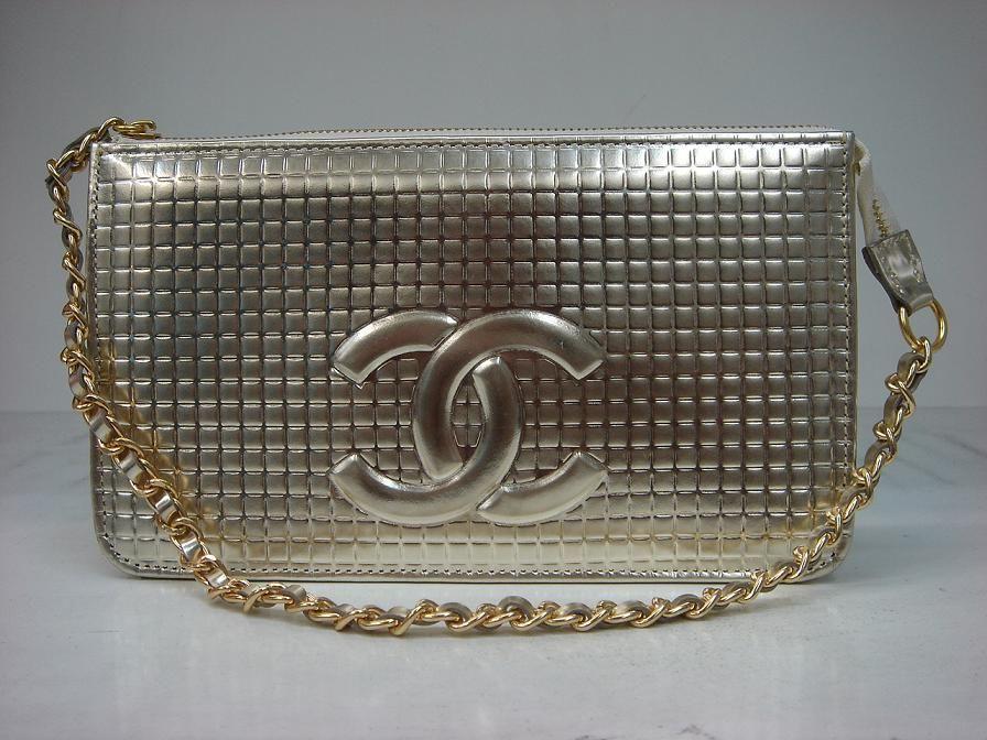 Chanel 231 Light Leather Evening HandBag With Gold Hardware