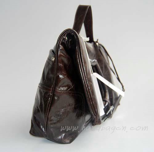 Balenciaga 2948 Dark Coffee Oil Leather Single Handle Bag - Click Image to Close