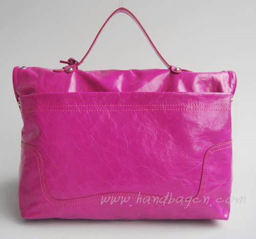 Balenciaga 2948 Rose Red Oil Leather Single Handle Bag - Click Image to Close