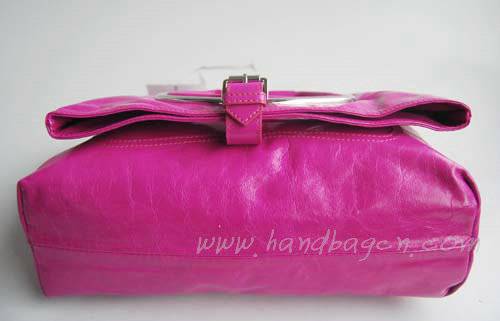 Balenciaga 2948 Rose Red Oil Leather Single Handle Bag