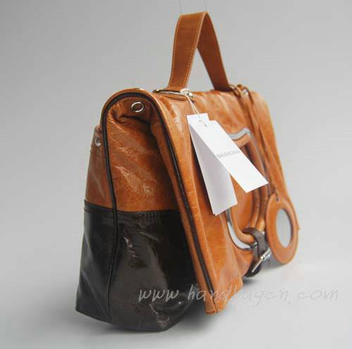 Balenciaga 2948 Tan Oil Leather Single Handle Bag - Click Image to Close