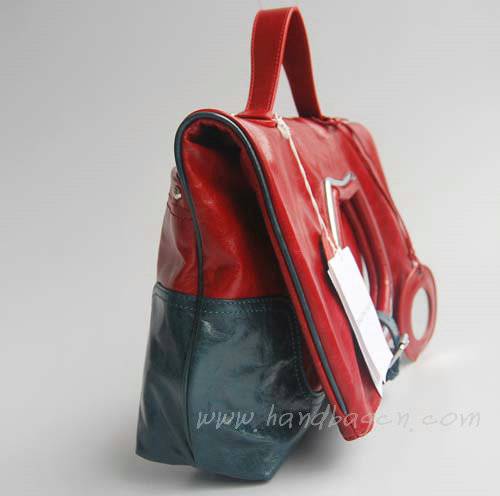 Balenciaga 2948 Red Oil Leather Single Handle Bag