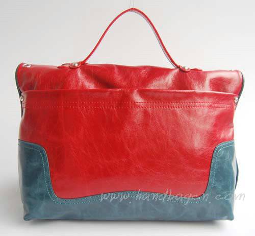 Balenciaga 2948 Red Oil Leather Single Handle Bag