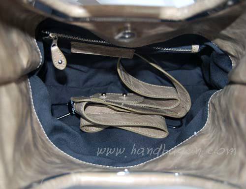 Balenciaga 2948 silver gray Oil Leather Single Handle Bag - Click Image to Close