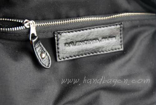 Balenciaga 2949 Black Oil Leather Cutout Detail Medium Bag - Click Image to Close