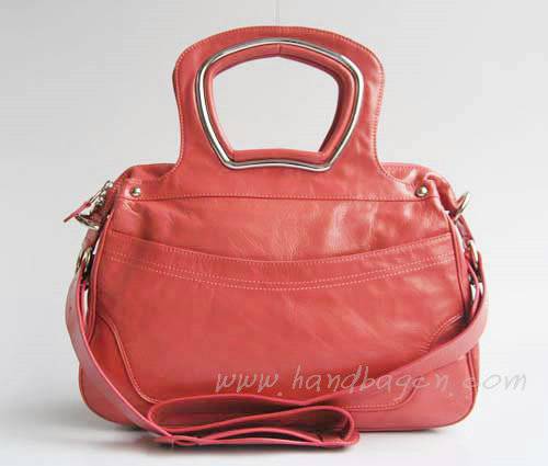 Balenciaga 2949 Pink Oil Leather Cutout Detail Medium Bag - Click Image to Close