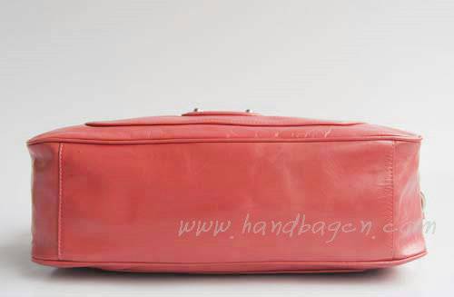 Balenciaga 2949 Pink Oil Leather Cutout Detail Medium Bag - Click Image to Close