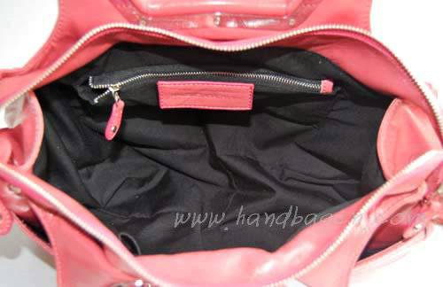 Balenciaga 2949 Pink Oil Leather Cutout Detail Medium Bag