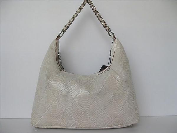 Chanel 335537 Replica Handbag White Snakeskin Leather With Silver Hardware