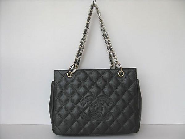 Chanel 35225 Replica Handbag Black Cowhide Leather Handbag With Gold Hardware - Click Image to Close