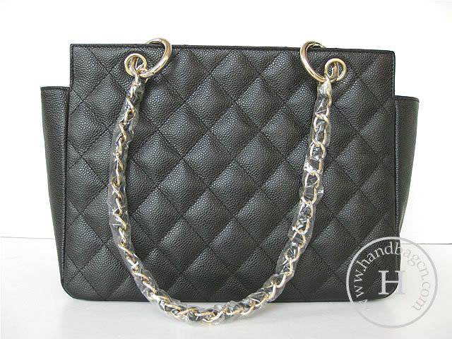 Chanel 35225 Replica Handbag Black Cowhide Leather Handbag With Gold Hardware - Click Image to Close
