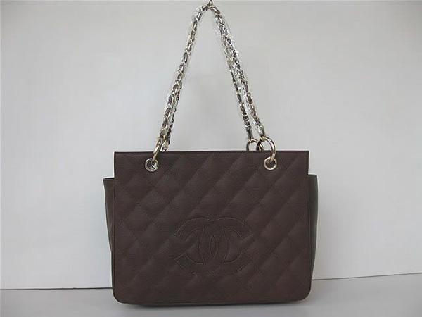 Chanel 35225 Replica Handbag Coffee Cowhide Leather With Gold Hardware