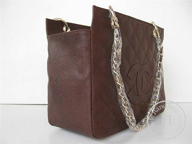 Chanel 35225 Replica Handbag Coffee Cowhide Leather With Gold Hardware - Click Image to Close