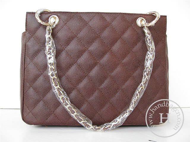 Chanel 35225 Replica Handbag Coffee Cowhide Leather With Gold Hardware