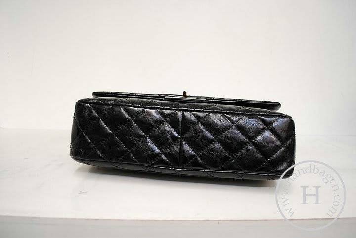 Chanel 35454 Black metalic leather replica handbag - Click Image to Close