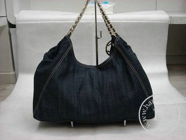 Chanel 35462 denim shopper replica handbag with Gold hardware