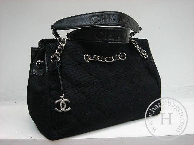 Chanel 35481 denim shopper replica handbag with Silver hardware