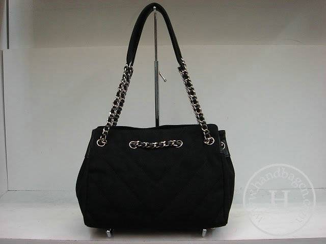Chanel 35481 denim shopper replica handbag with Silver hardware