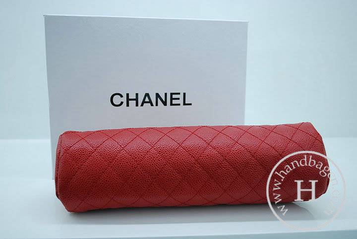 Chanel 35487 Red Caviar Leather Evening Bag