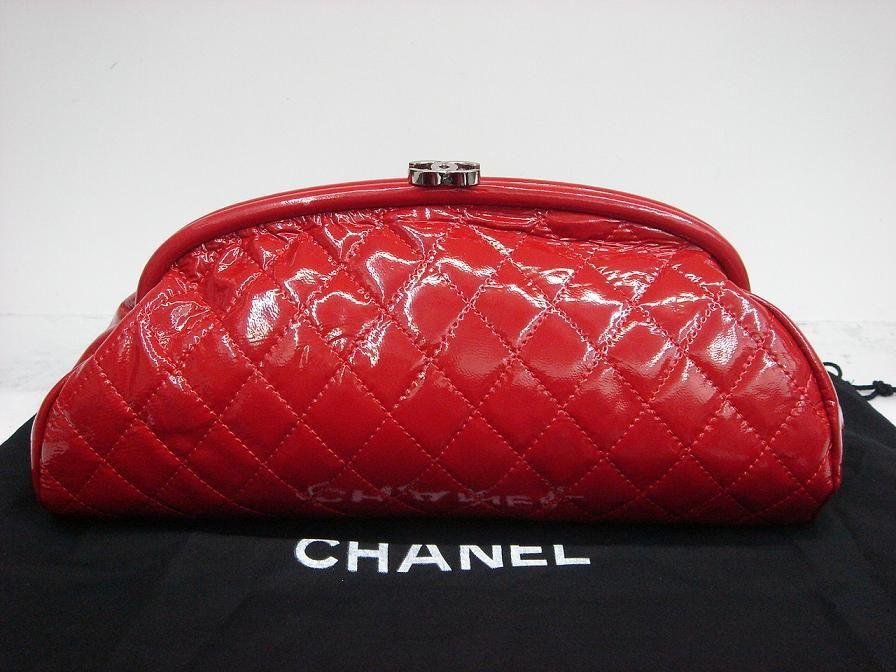 Chanel 35487 Red patent leather Evening Bag