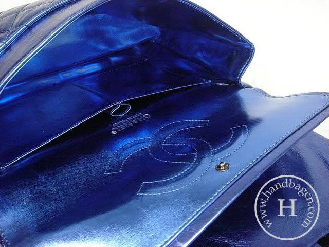 Chanel 35490 Blue metalic leather replica handbag - Click Image to Close