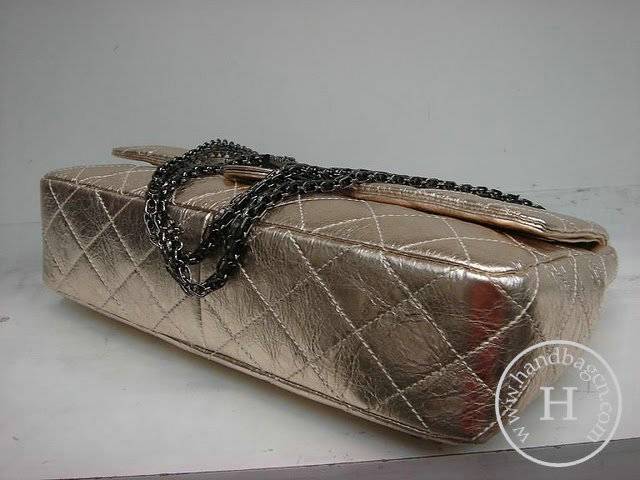 Chanel 35490 Gold metalic leather replica handbag - Click Image to Close