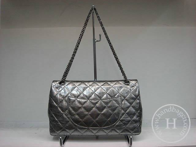 Chanel 35490 Grey metalic leather replica handbag - Click Image to Close
