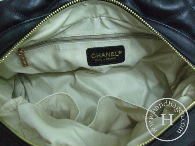 Chanel 35615 Replica Handbag Black lambskin leather With Gold Hardware