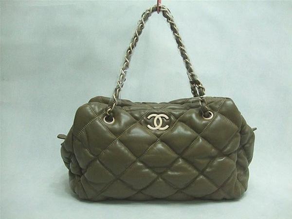 Chanel 35615 Replica Handbag Khaki lambskin leather With Gold Hardware