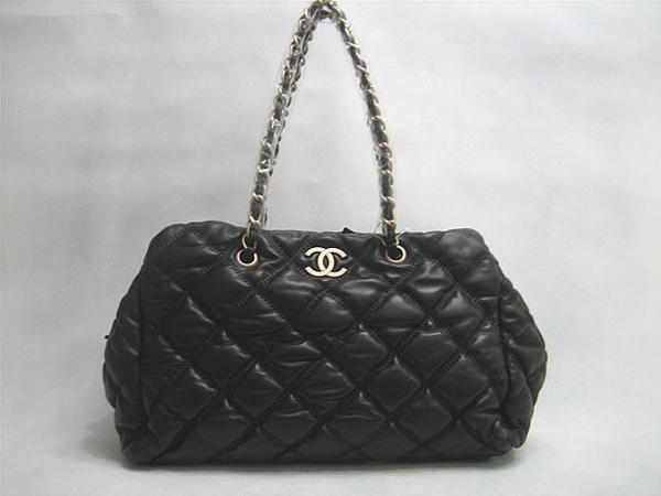 Chanel 35616 Coffee lambskin leather handbag with Gold hardware