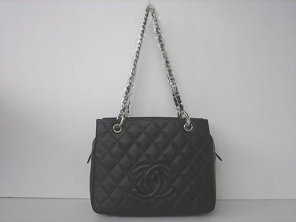 Chanel 35625 Replica Handbag Black Cowhide Leather With Gold Hardware - Click Image to Close