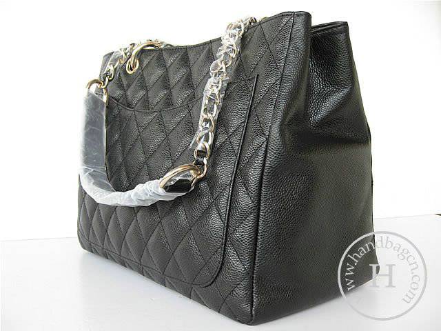 Chanel 35626 Replica Handbag Black Cowhide Leather With Gold Hardware