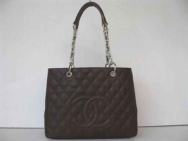 Chanel 35626 Replica Handbag Coffee Cowhide Leather With Gold Hardware