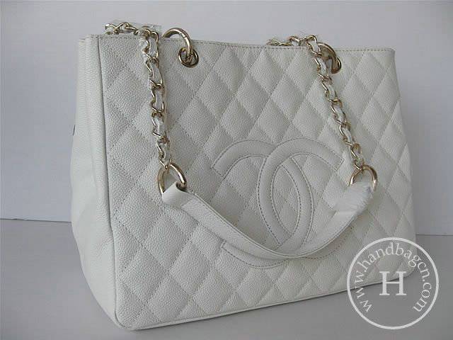 Chanel 35626 Replica Handbag White Cowhide Leather With Gold Hardware