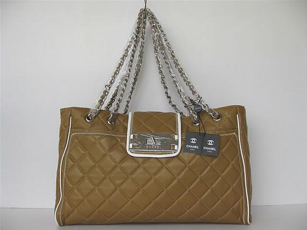Chanel 35758 Replica Handbag Apricot Lambskin Leather With Silver Hardware Chanel 35758 Replica Handbag Apricot Lambskin Leather With Silver Hardware