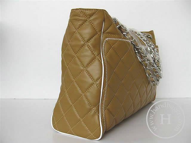 Chanel 35758 Replica Handbag Apricot Lambskin Leather With Silver Hardware - Click Image to Close