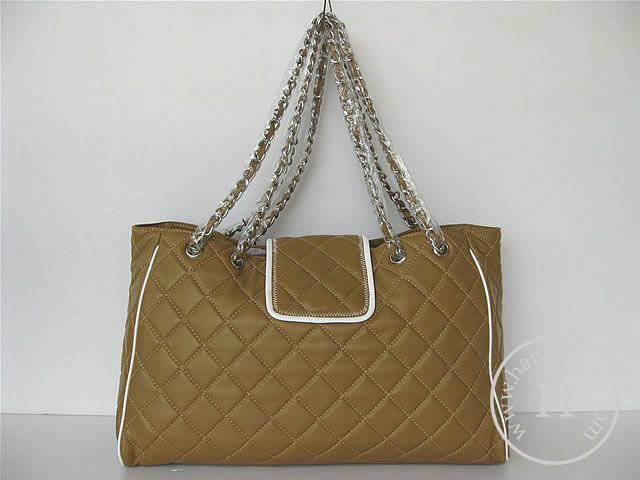 Chanel 35758 Replica Handbag Apricot Lambskin Leather With Silver Hardware - Click Image to Close