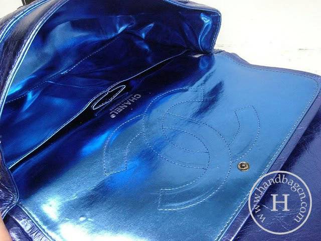 Chanel 35845 replica handbag Blue metalic leather - Click Image to Close