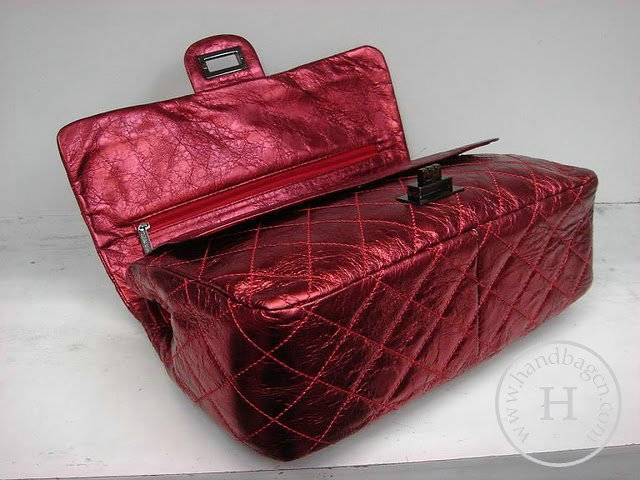 Chanel 35845 replica handbag Red metalic leather - Click Image to Close