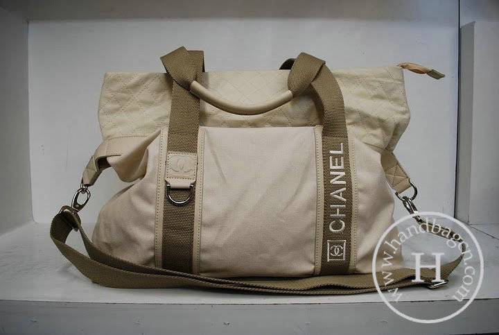 Chanel 35892 cream denim weekender replica handbag - Click Image to Close