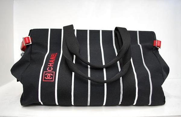 Chanel 35909 black fabric travel replica handbag